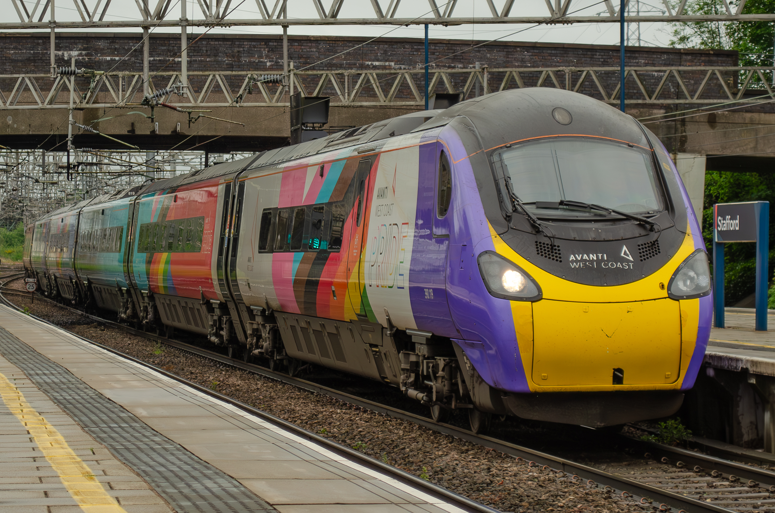 AWC Class 390 390119 at Stafford.