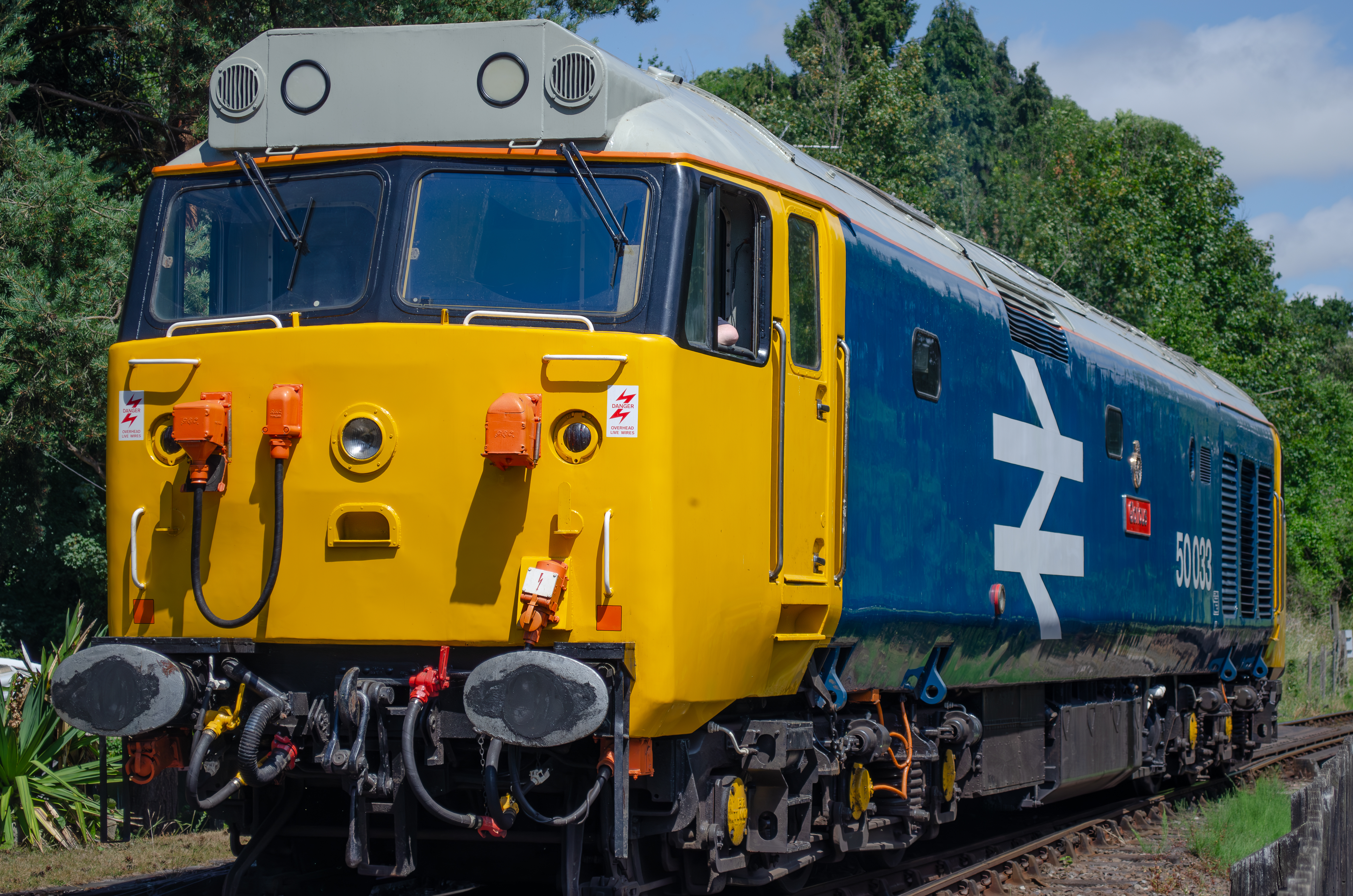 Class 50 No. 50033 at Hampton Loade.